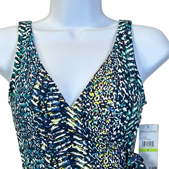 Vince Camuto Wrap-Tie One-Piece Swimsuit 408 Midnight V28770 Women's 4 NWT - Picture 6 of 9